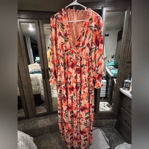 Deep V-Neck Maxi Dress